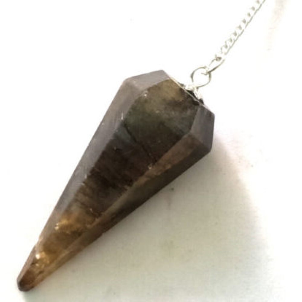 High Quality Polished Smokey Quartz Gemstone Dowsing Cone Pendulum - 2 Inch Size, Brown Stone Color | Includes Usage Instructions And Care Guidelines