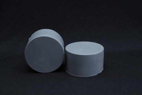 ENDCAP 90mm - PVC 3 Inch Round Outer Diameter | Grey Color, Socket Joint Connection, Round Section Shape
