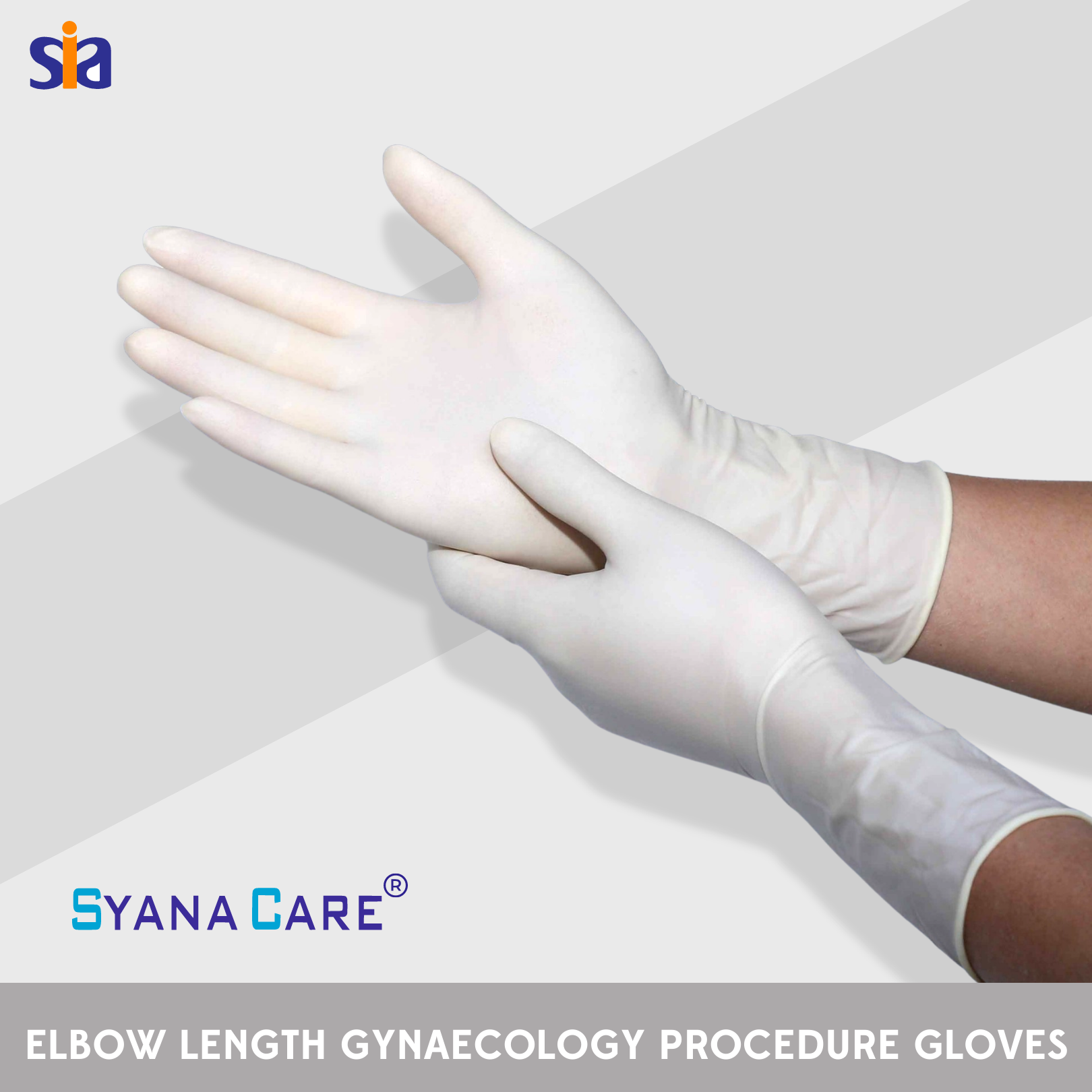 Gynecological Gloves - Natural Rubber Latex, Elbow Length, Creamy White | Micro Rough Texture, Double Gloving, Sterilized, Improved Grip