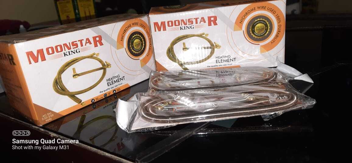 Heater Elements 2000 Watts - Nichrome Wire, 24cm Size, Golden Color, 2000 Watt Power, 580 Grams Weight, 1-year Warranty, 10 Pieces Per Box