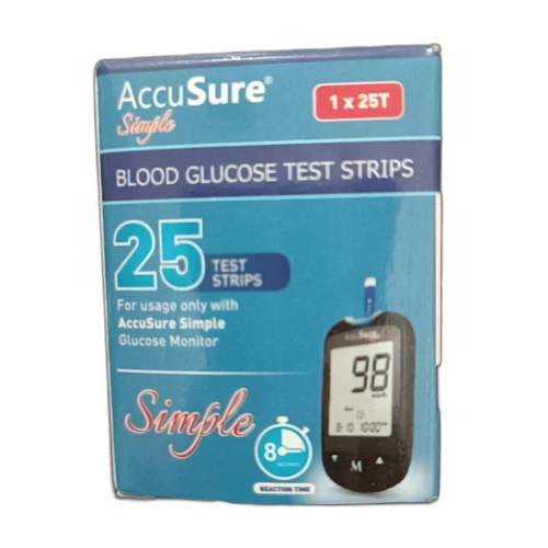 Accusure रक्त ग्लूकोज परीक्षण स्ट्रिप्स