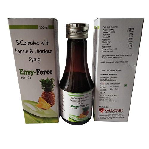 पेप्सिन और डायस्टेस सिरप के साथ मेडिकल बी कॉम्प्लेक्स