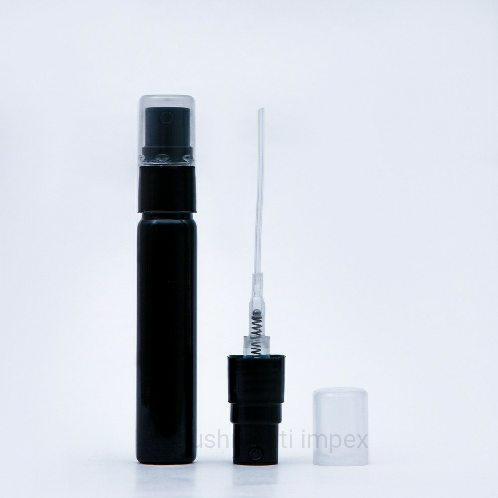 Plastic Perfume Spray Bottle - 10 Milliliter Capacity | Transparent Round Plastic Design For Beverage, Chemical, Oil, Pharmaceutical Use
