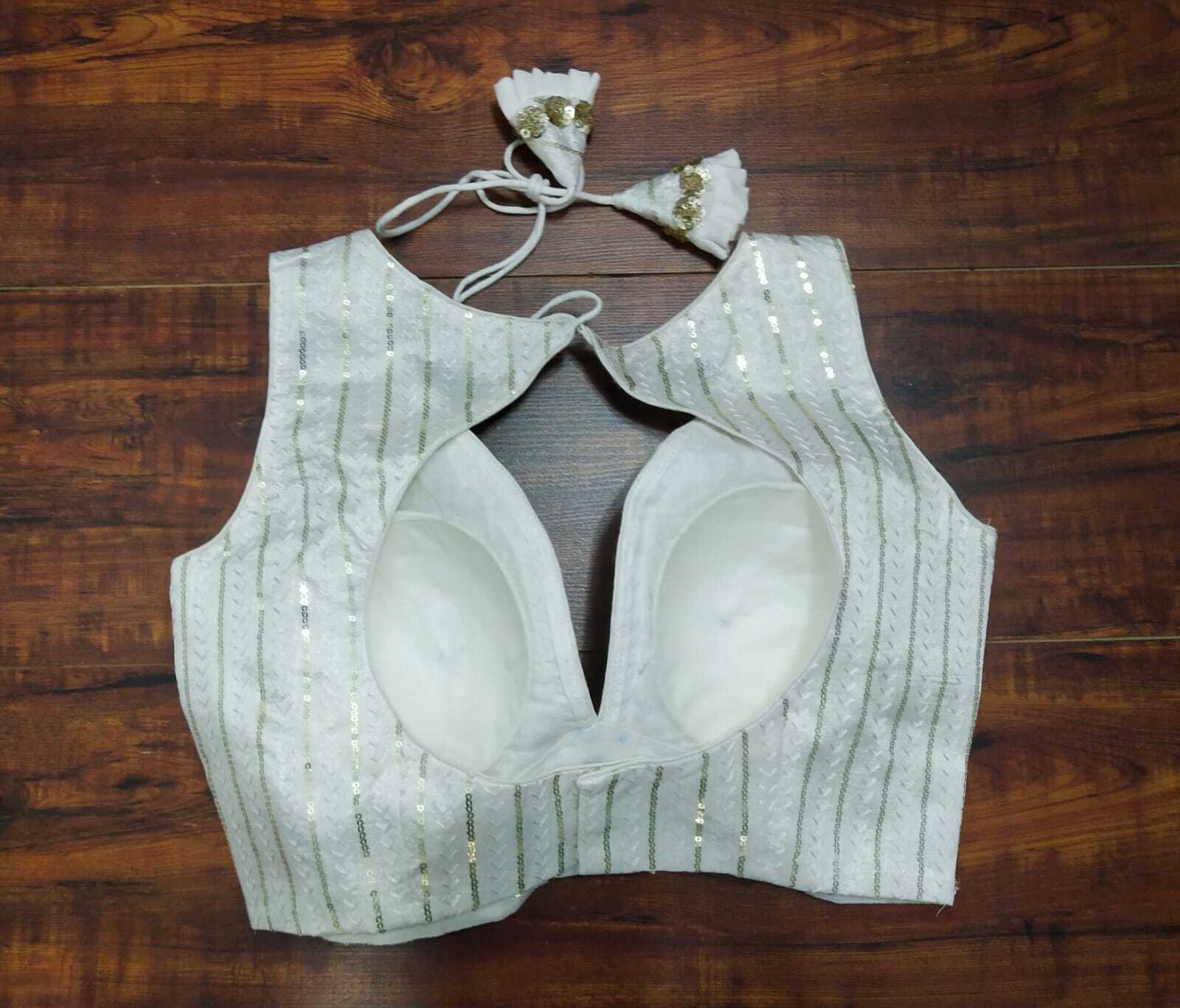 Women Silk Fabric With Sequence And Thread Heavy Work Blouse