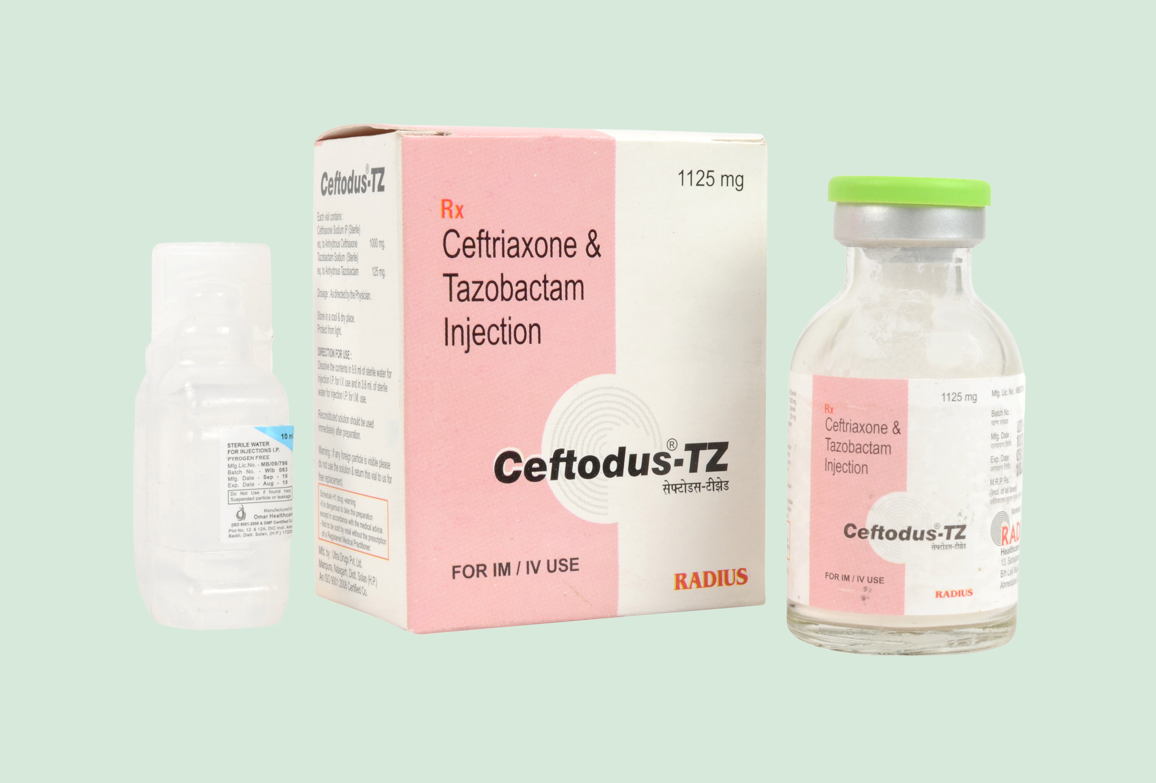 Ceftodus-tz Injection Ingredients: Ceftriaxone 1000 Mg Tazobactum 125 Mg