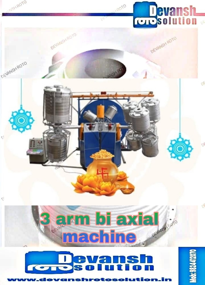 Three Arm Bi-axial Machine - 1000 To 15,000 Lit Capacity | Fuel Efficient, High Productivity, Minimum Maintenance, Grey Color, Warranty Available