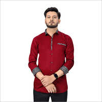 धोने योग्य 011 Sg पुरुषों की मैरून शर्ट