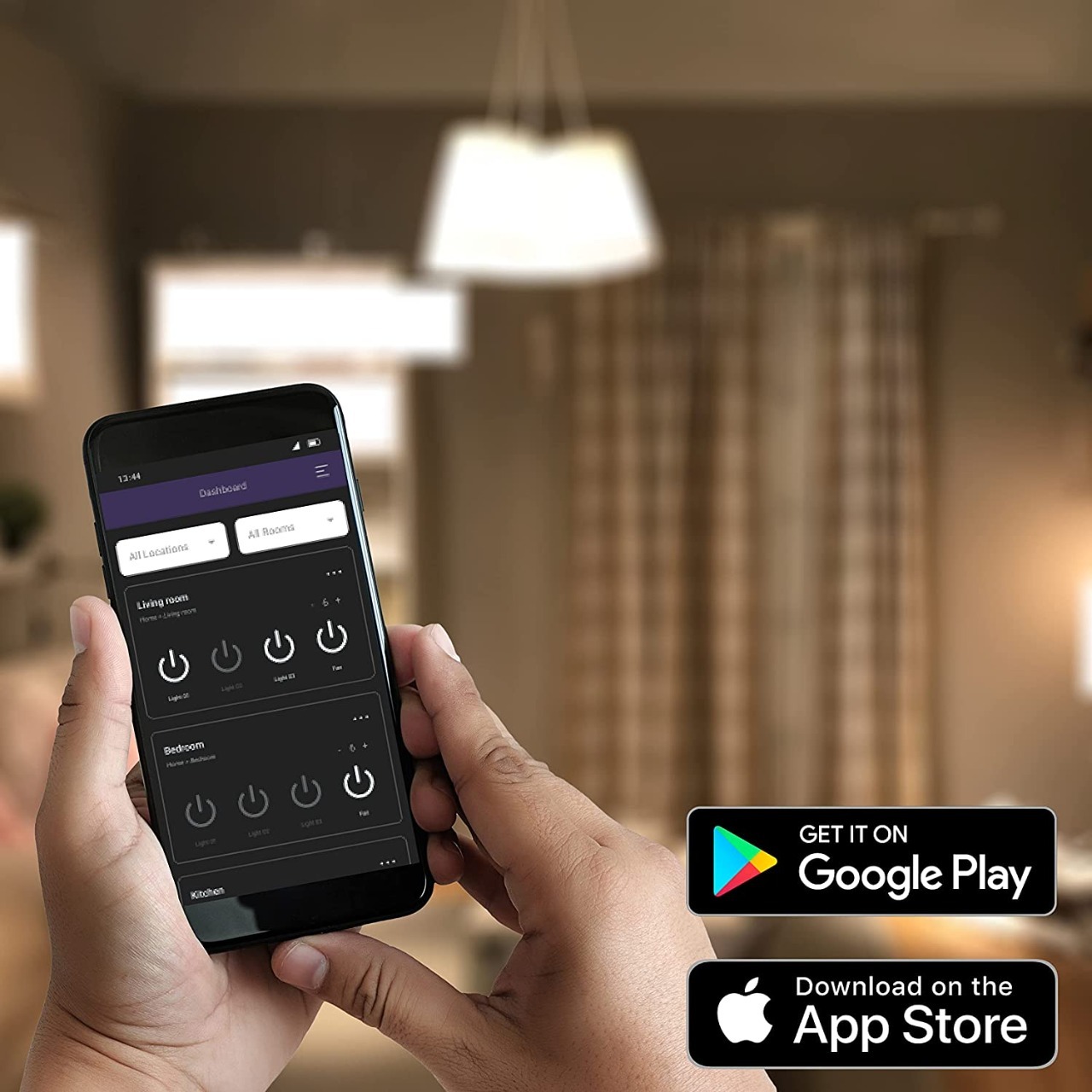 Iotics Smart Wifi Touch Switch - 3 Light & 1 Fan Control, White Variant | Touch Control, Ir Remote, Mobile App, Voice Assistant Compatible