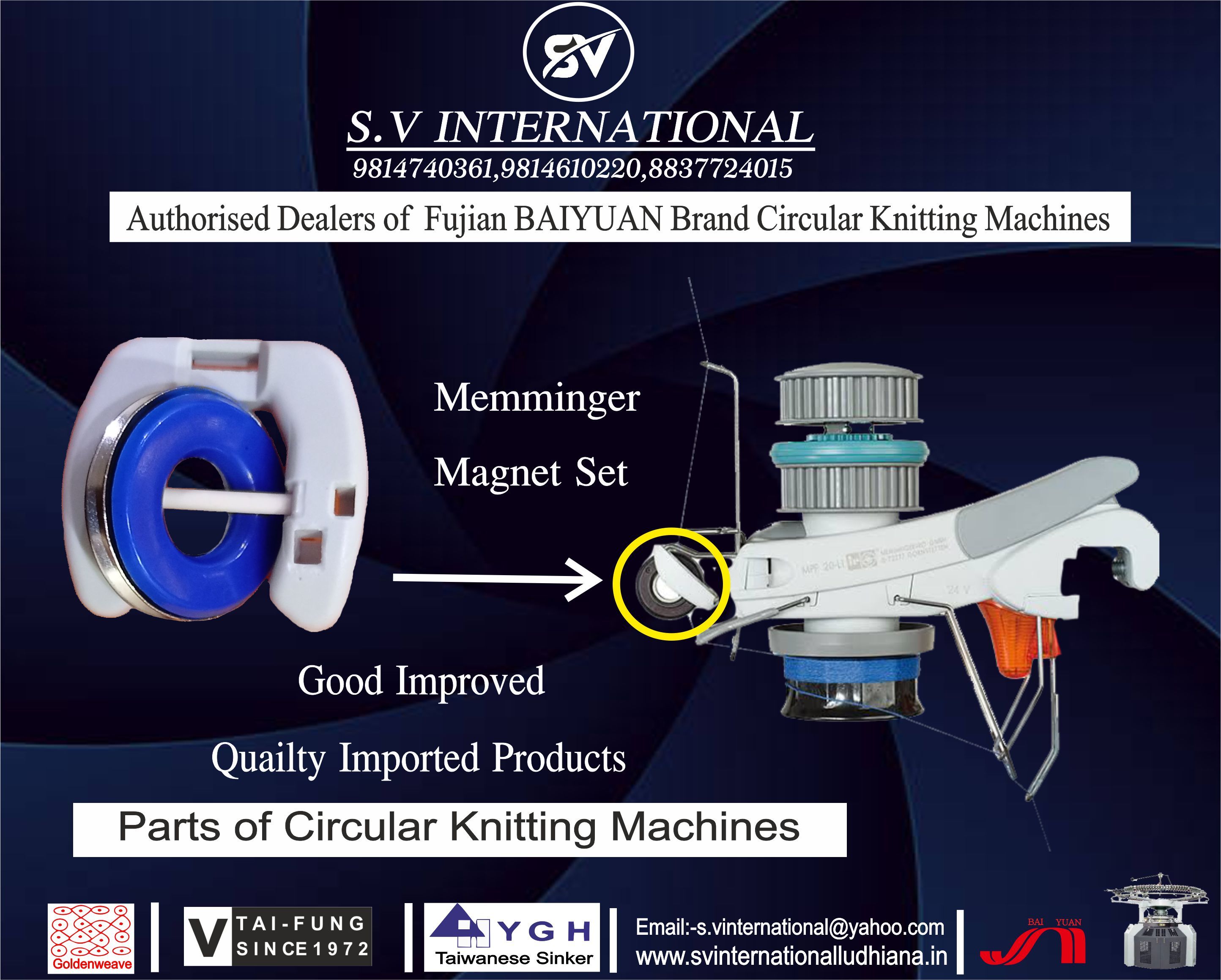 Memminger Magnet Set - Industrial Use | Warranty Covered, Ideal For Circular Knitting Machines, Compatible With Needles, Sinkers, Jacks, Hooks & Cutters