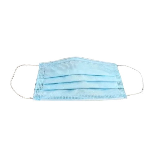 Non Woven Fabric Surgical Masks - Three Layered Blue Color | Disposable Medical Grade Sterilized For Industrial Safety And Anti Pollution