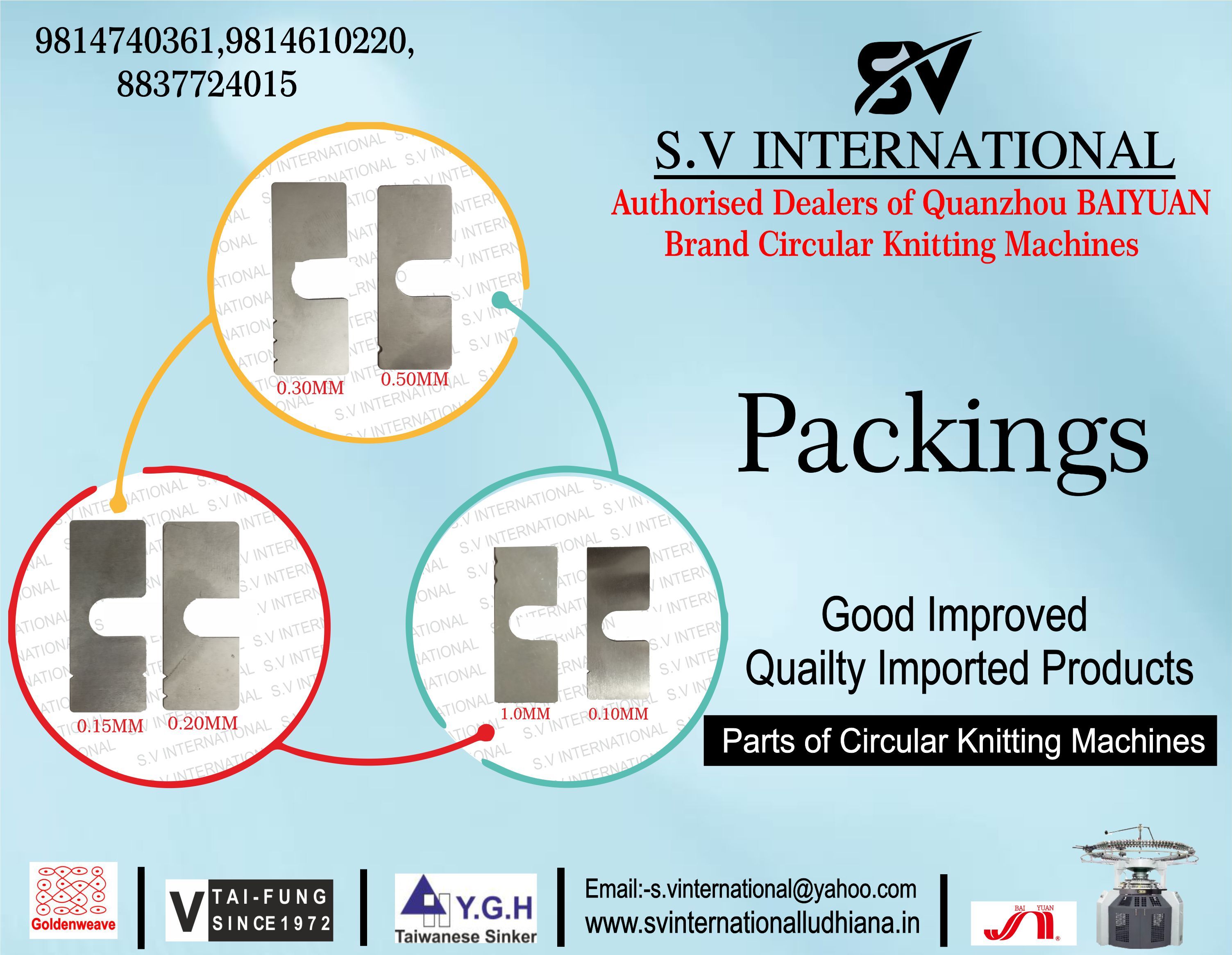 Packings - Shim | Industrial Usage, Warranty Included, Designed For Circular Knitting Machines Needles, Sinkers, Jacks, Hooks, And Cutters