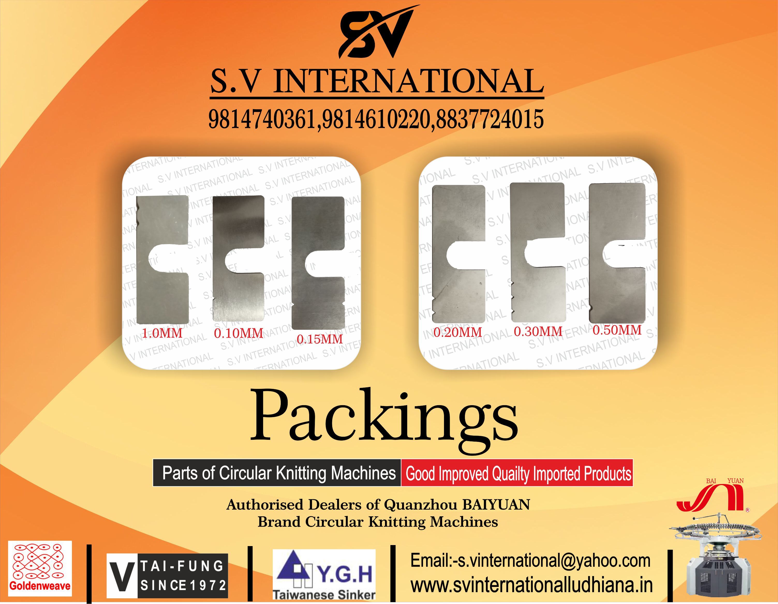 Packings - Shim | Industrial Usage, Warranty Included, Designed For Circular Knitting Machines Needles, Sinkers, Jacks, Hooks, And Cutters