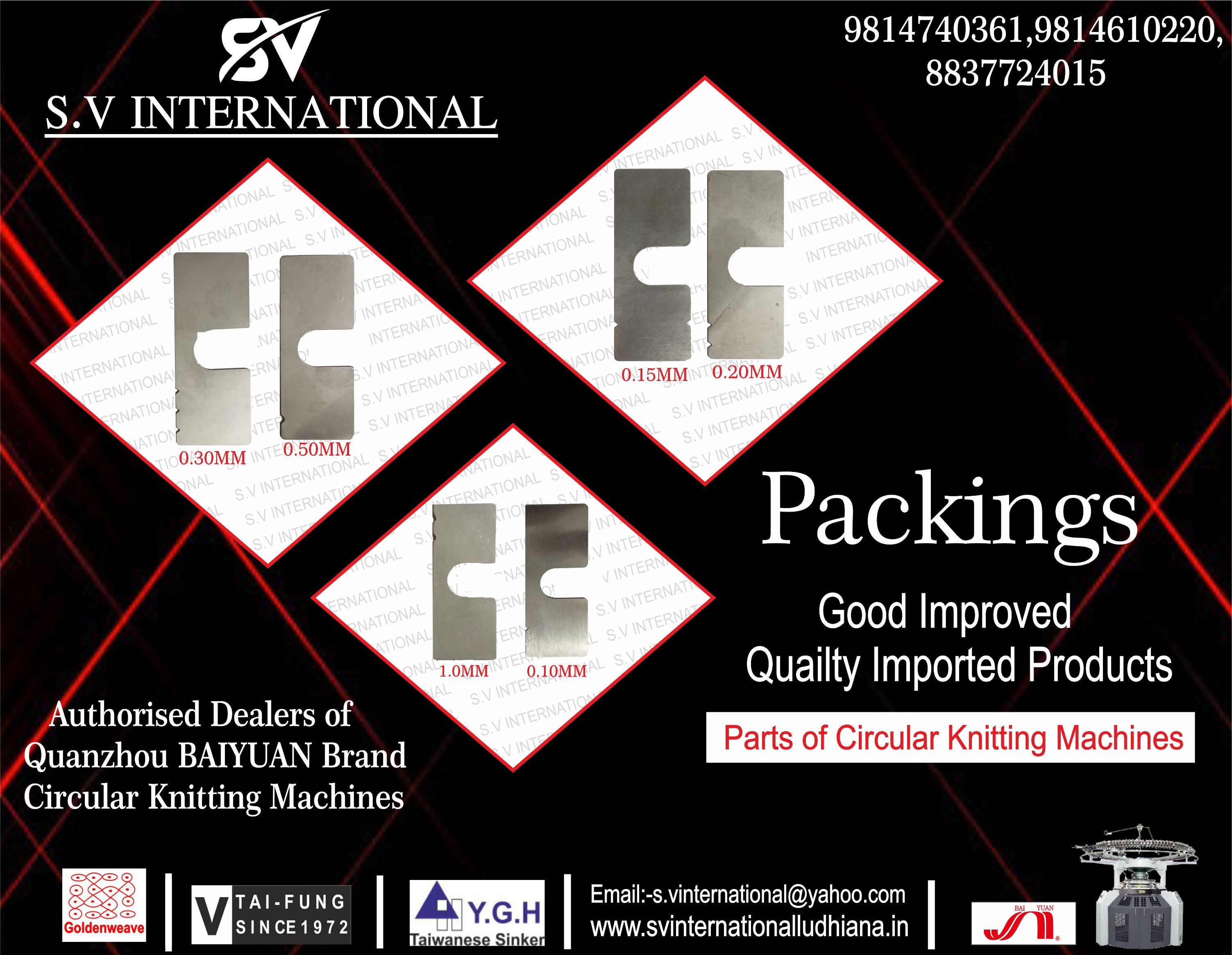 Packings - Shim | Industrial Usage, Warranty Included, Designed For Circular Knitting Machines Needles, Sinkers, Jacks, Hooks, And Cutters
