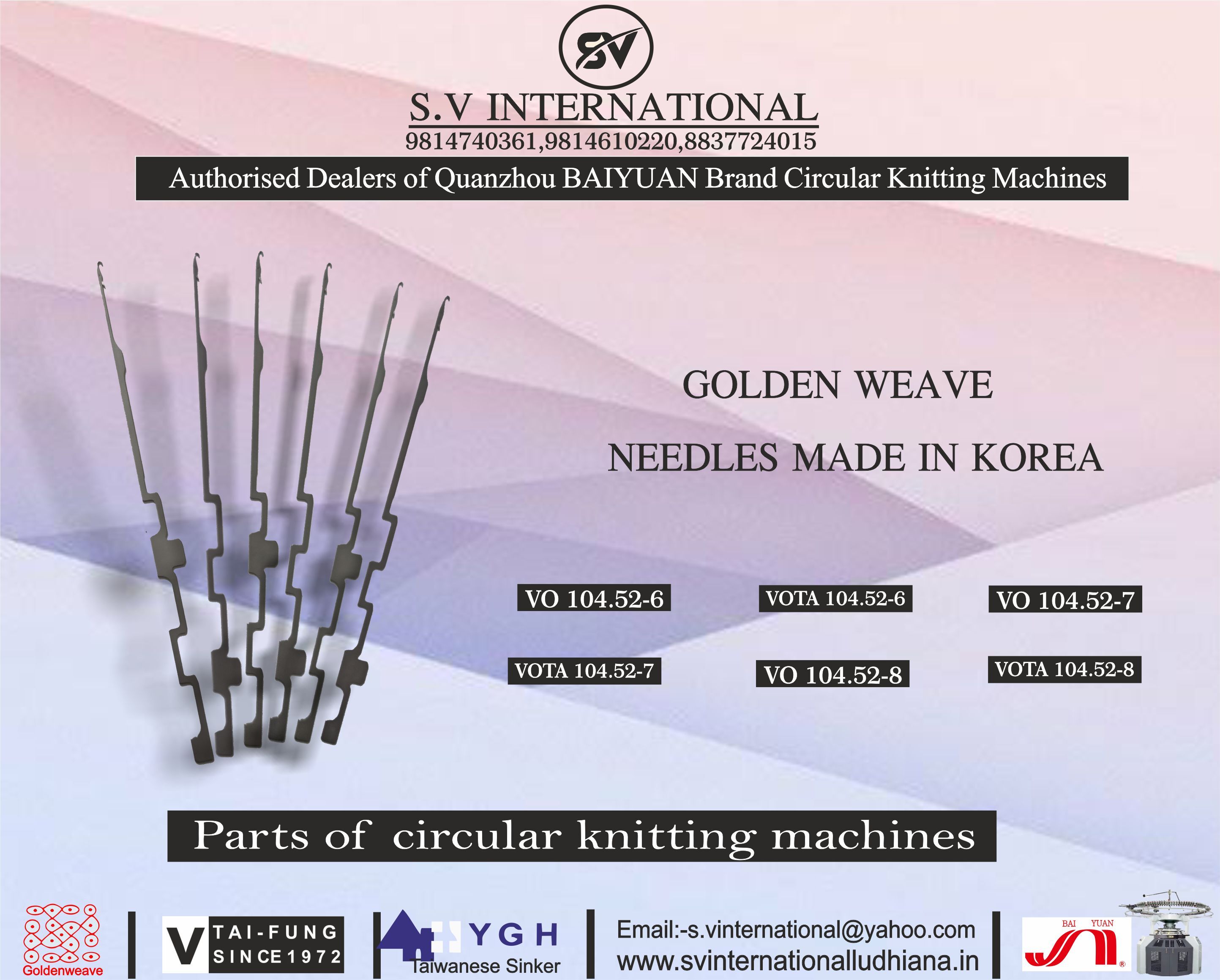 Golden Weave Brand Circular Knitting Machine Needles Originated From South Korea