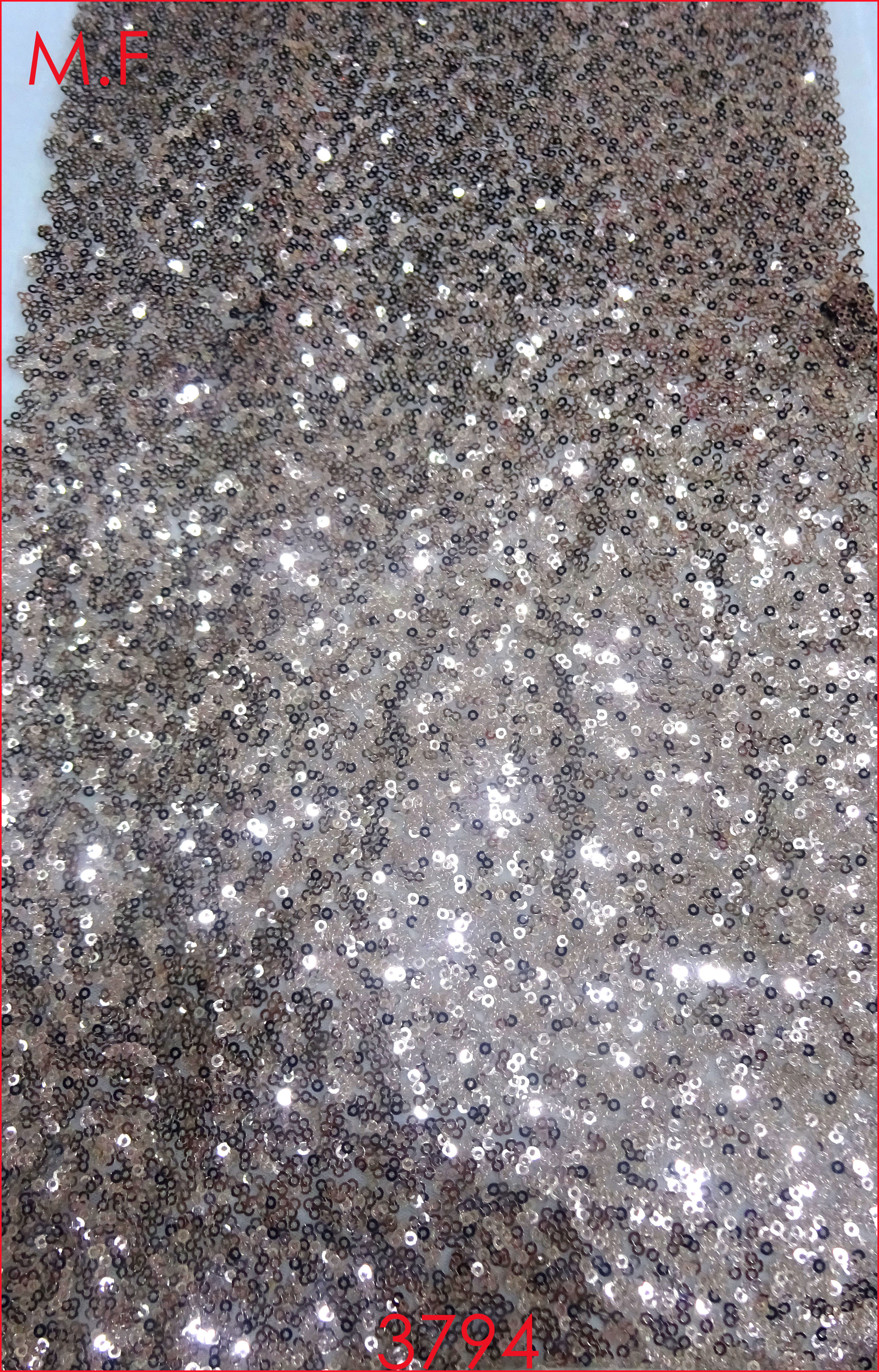 White Sequine All Over Fabric