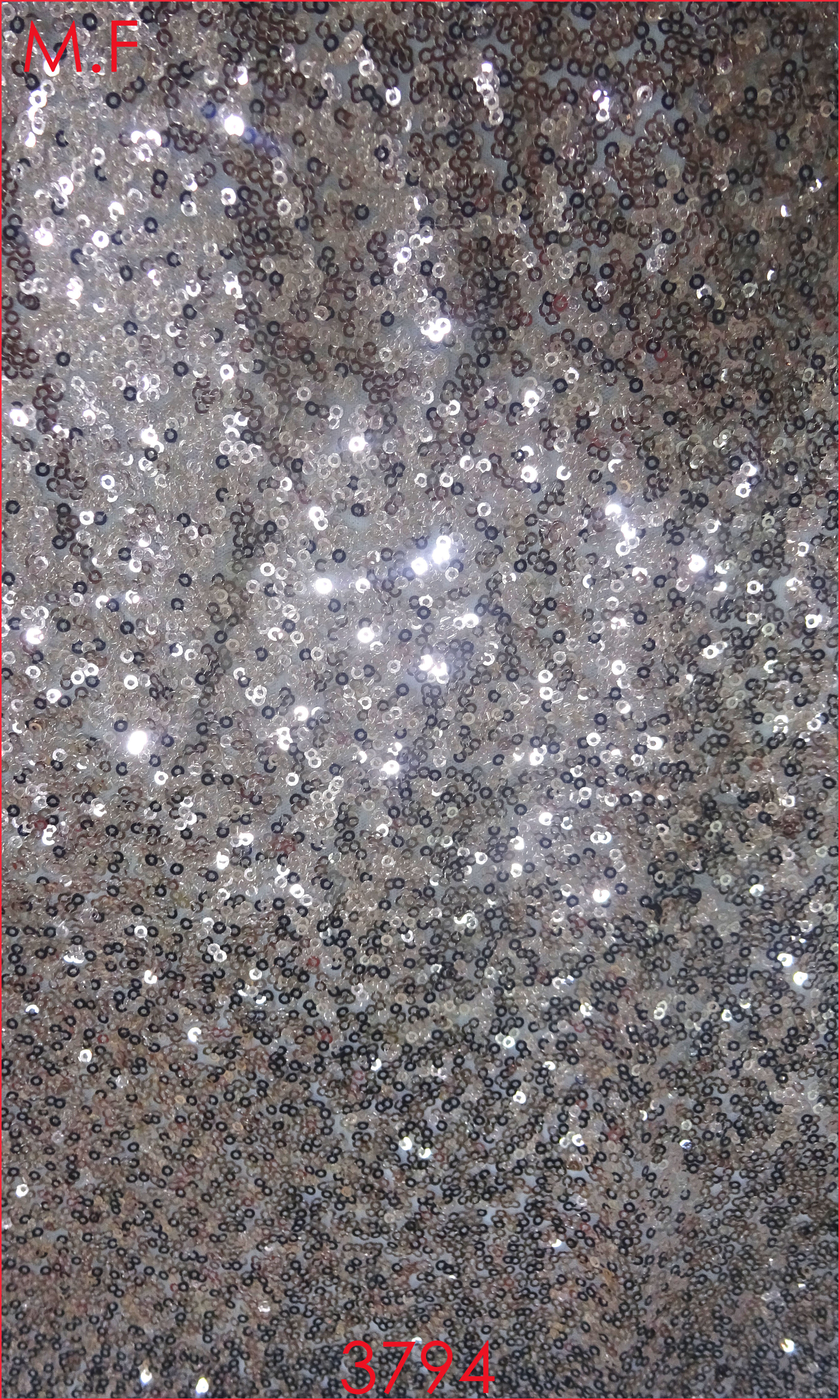 White Sequine All Over Fabric