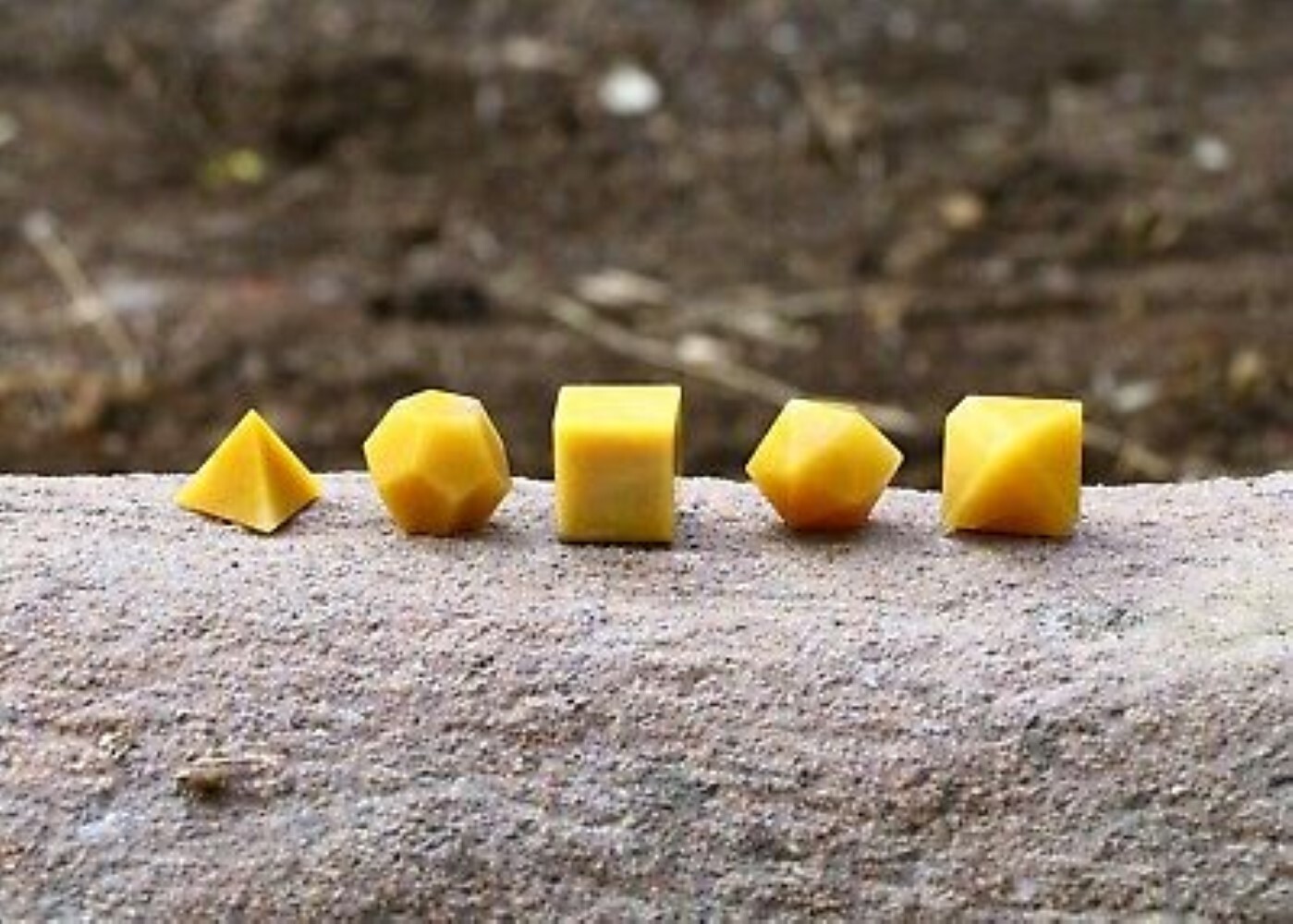 Natural Yellow Aventurine Gemstone Platonic Solids Geometry Set - Natural Stone, 5 Unique Pieces, Yellow Color , Perfect For Meditation And Gift Giving