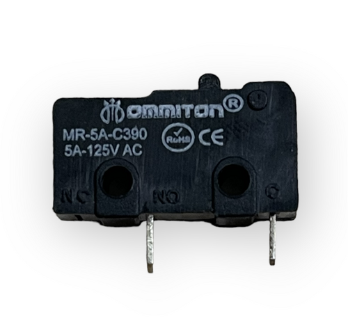 Micro Switch (MS-5A-C390) - Copper & Brass Contacts with Silver Plated Shell, Black PBT GF30 Material, 5A Current, 125V Voltage