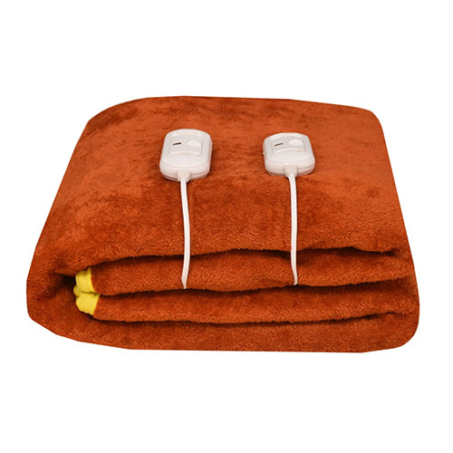 Maroon Double Bed Electric Blankets - Pattern: Plain Dyed