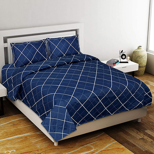 Blue Comforter Set - Full Size Printed Fabric | Luxurious Home & Hotel Bedding