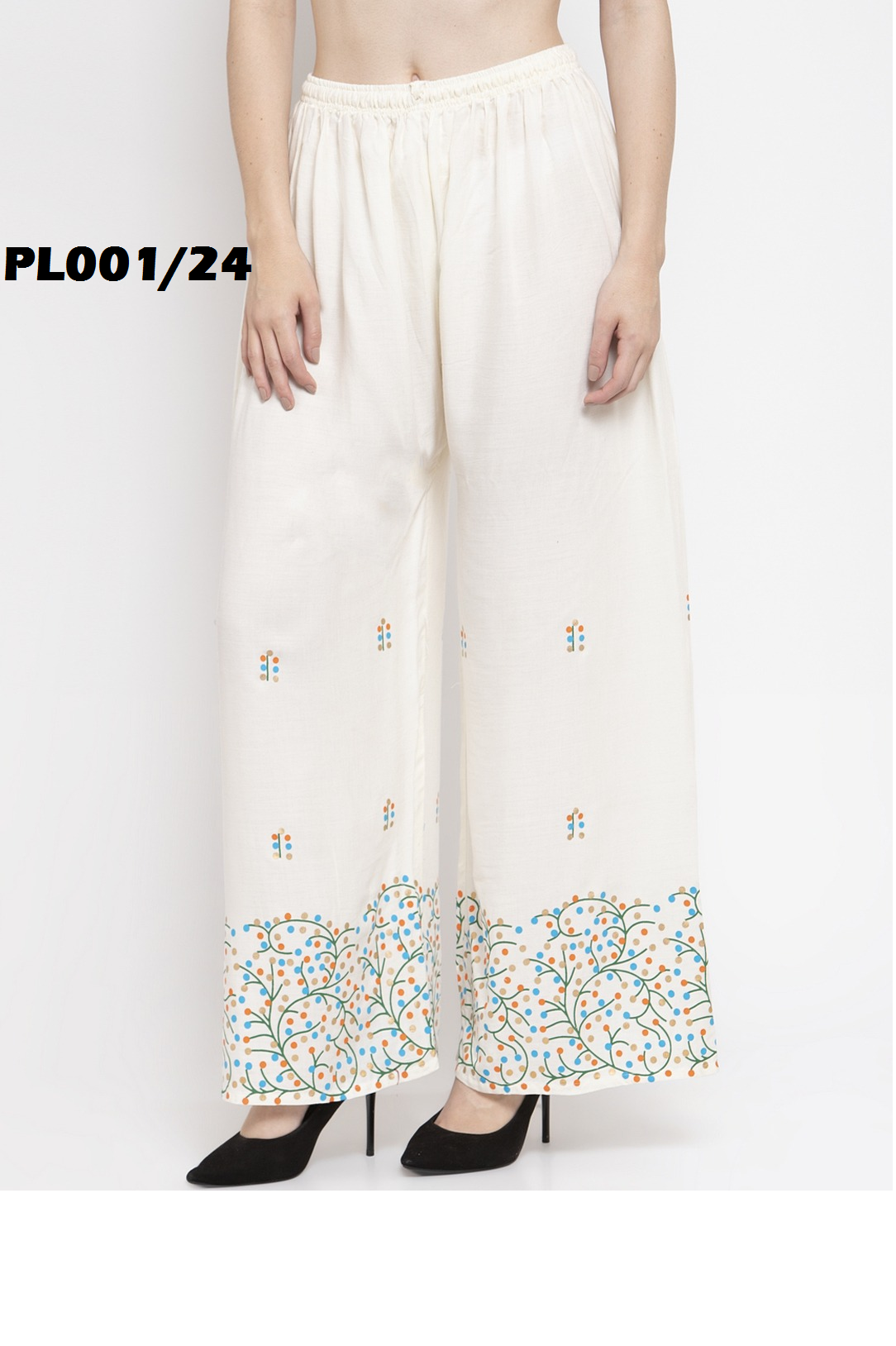 Polka Dot Printed Palazzo - Cotton Blend, Sizes [S, M, L, Xl] | Casual Wear, Washable Fabric, Elegant Design