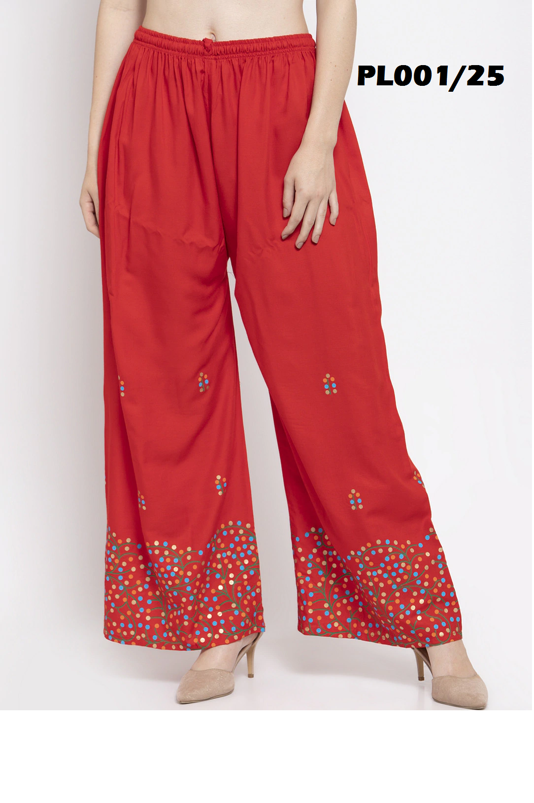 Polka Dot Printed Palazzo - Cotton Blend, Sizes [S, M, L, Xl] | Casual Wear, Washable Fabric, Elegant Design