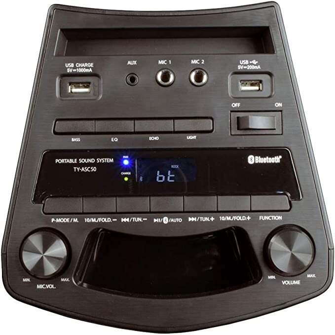 Black Toshiba Ty-asc50 Wireless Speaker System W/fm Stereo Radio