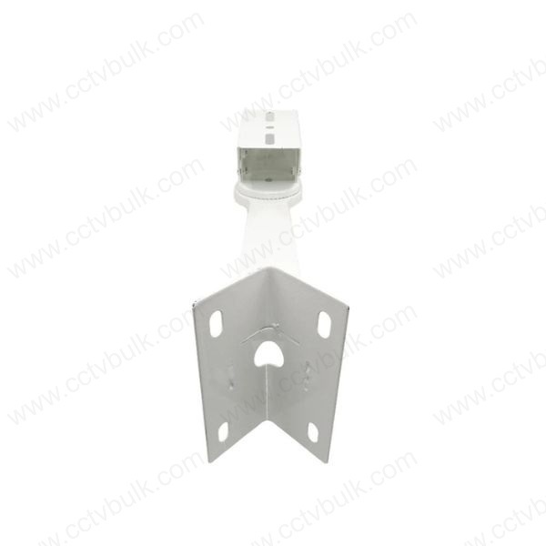 Cctv Camera Pole Mount Bracket 1ft - Stainless Steel, Adjustable Arms, White Color | Weatherproof, Easy Installation, Low Maintenance Design