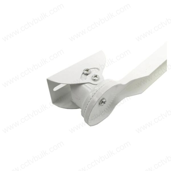 Cctv Camera Pole Mount Bracket 1ft - Stainless Steel, Adjustable Arms, White Color | Weatherproof, Easy Installation, Low Maintenance Design