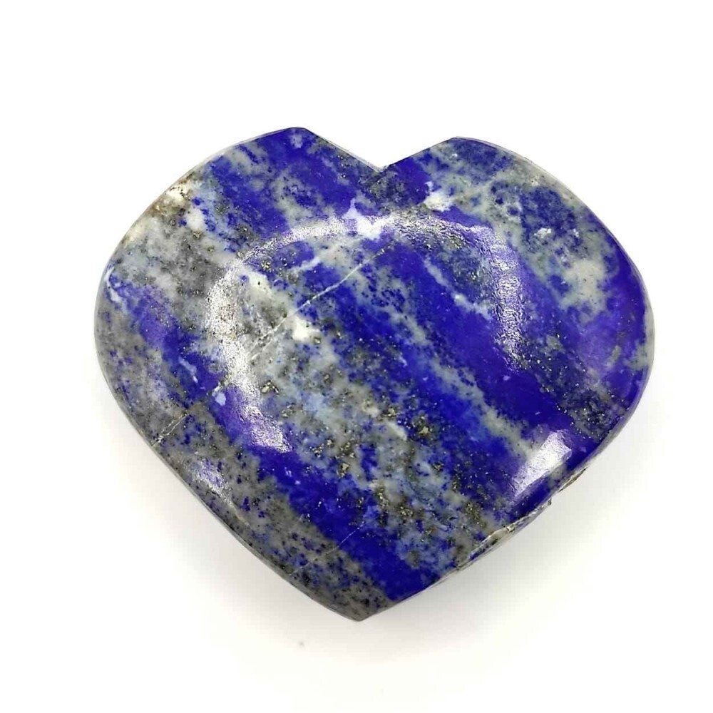 Natural Lapis Lazuli Stone Gemstone Crystal Puffy Heart - Color: Blue