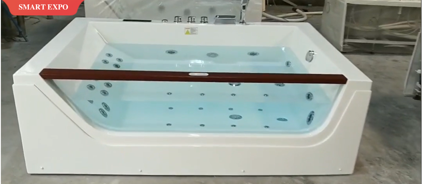 Jacuzzi Whirlpool Massage Bathtub - Acrylic Build, 60" X 32" X 20" Dimensions, 100 Gallon Capacity | 12 Water Jets, 10 Air Jets, 1500 Watts Power