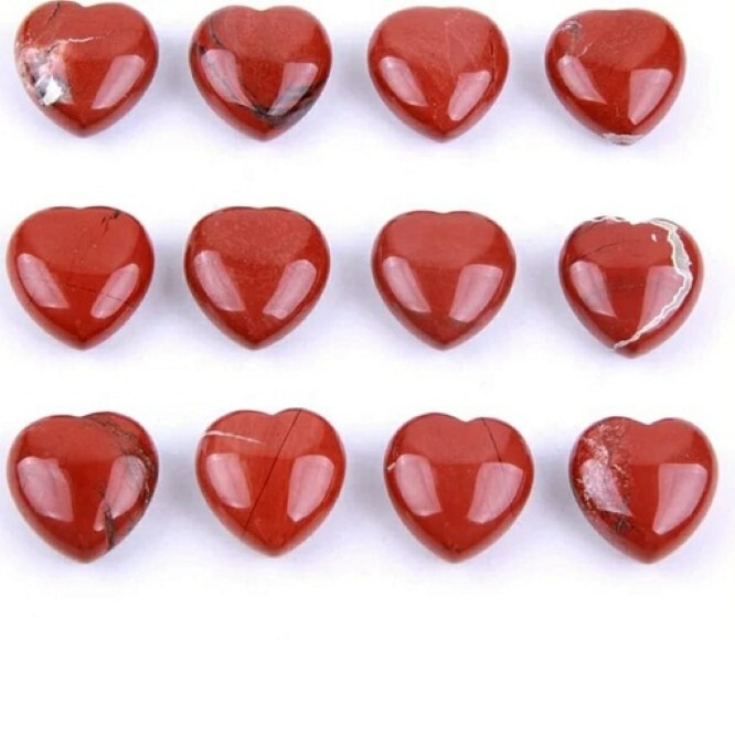 Natural Red Jasper Stone Gemstone Crystal Puffy Heart - Grade: Aaa