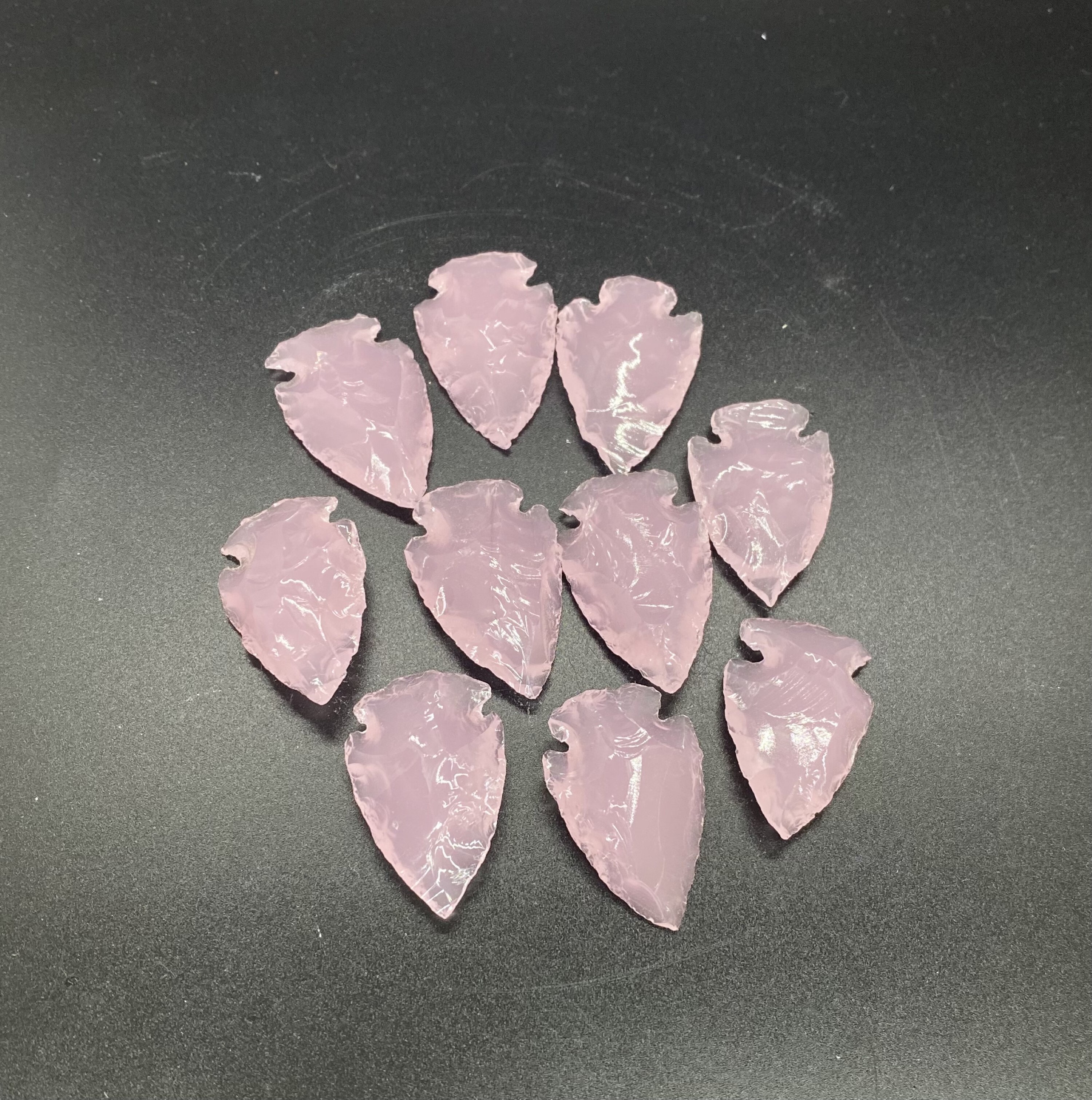 Natural Rose Quartz Gemstone Crystal Arrowheads - Grade: A+