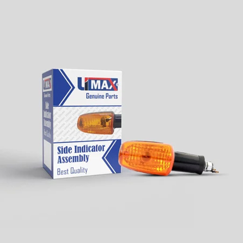 Umax Genuine Motorcycle Indicator Light - Plastic Body, 12 Volt, White Color | Halogen Bulb, Side Indicator For Bike Parcel Box