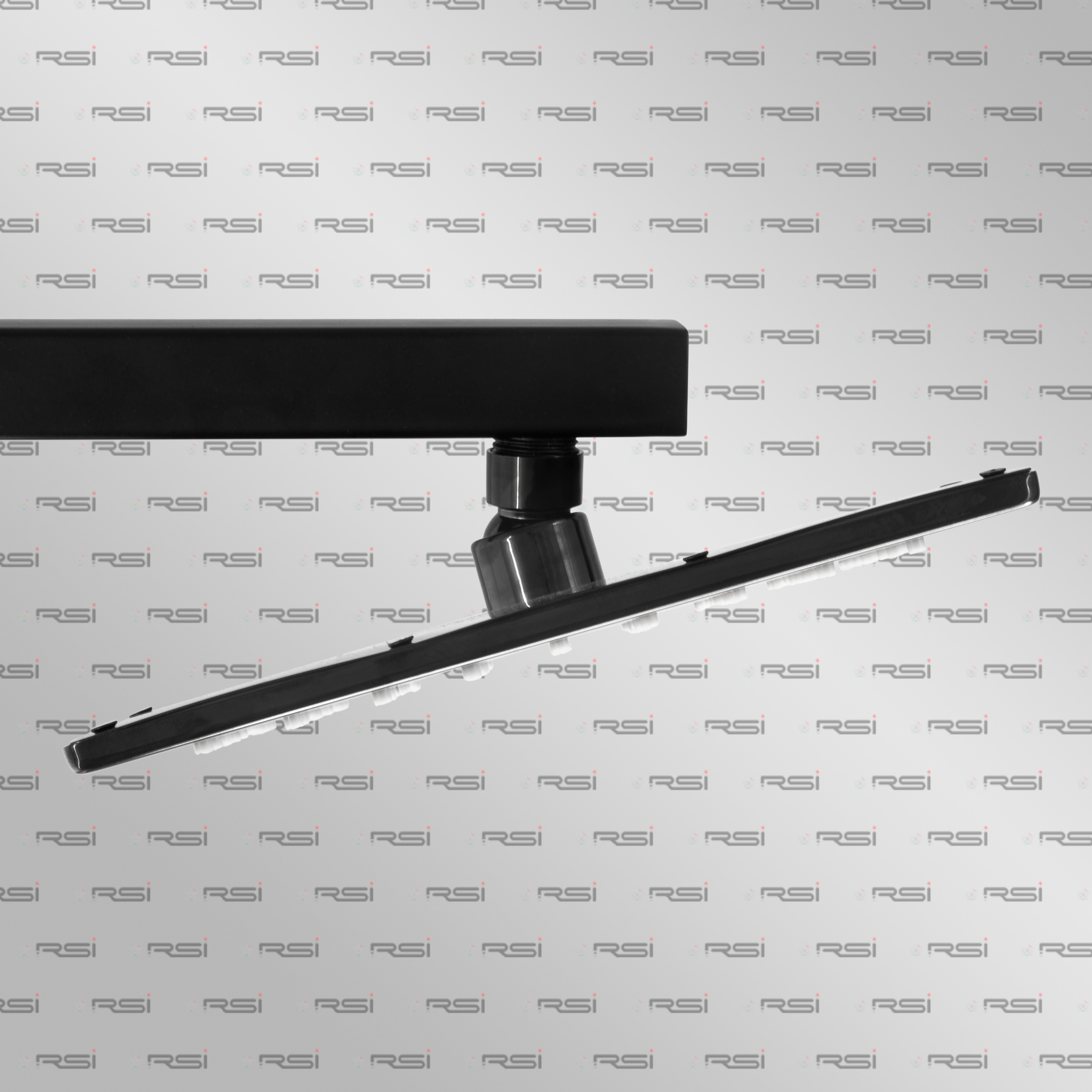 Black Gloss Ss Rain Shower Square 8''x8'' - Color: Silver