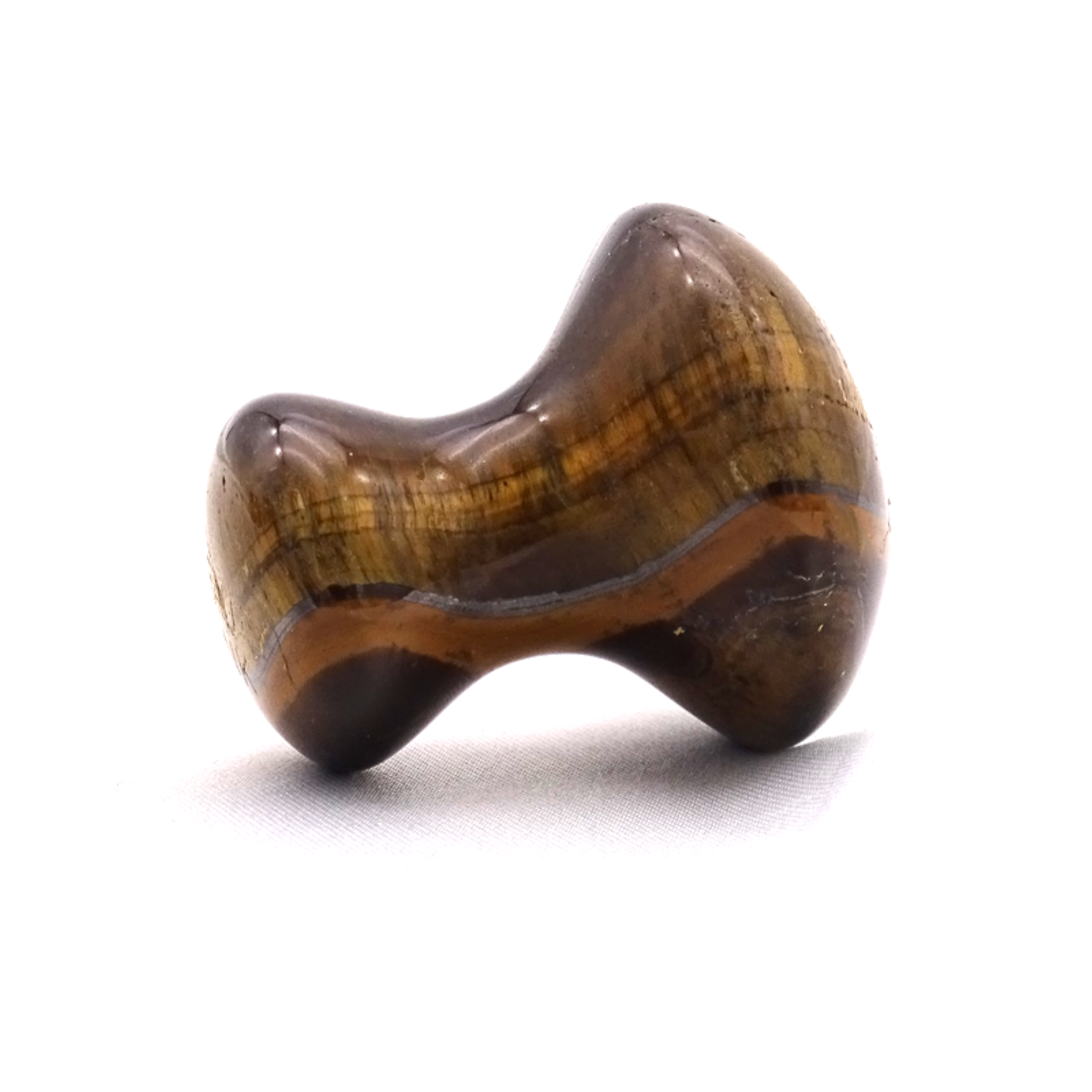 Natural Tiger Eye Gemstone Mushroom Shape Face Massager Gua Sha - Agate, 2 Inch, Yellow & Black Color | A+ Grade, 100 Grams Weight