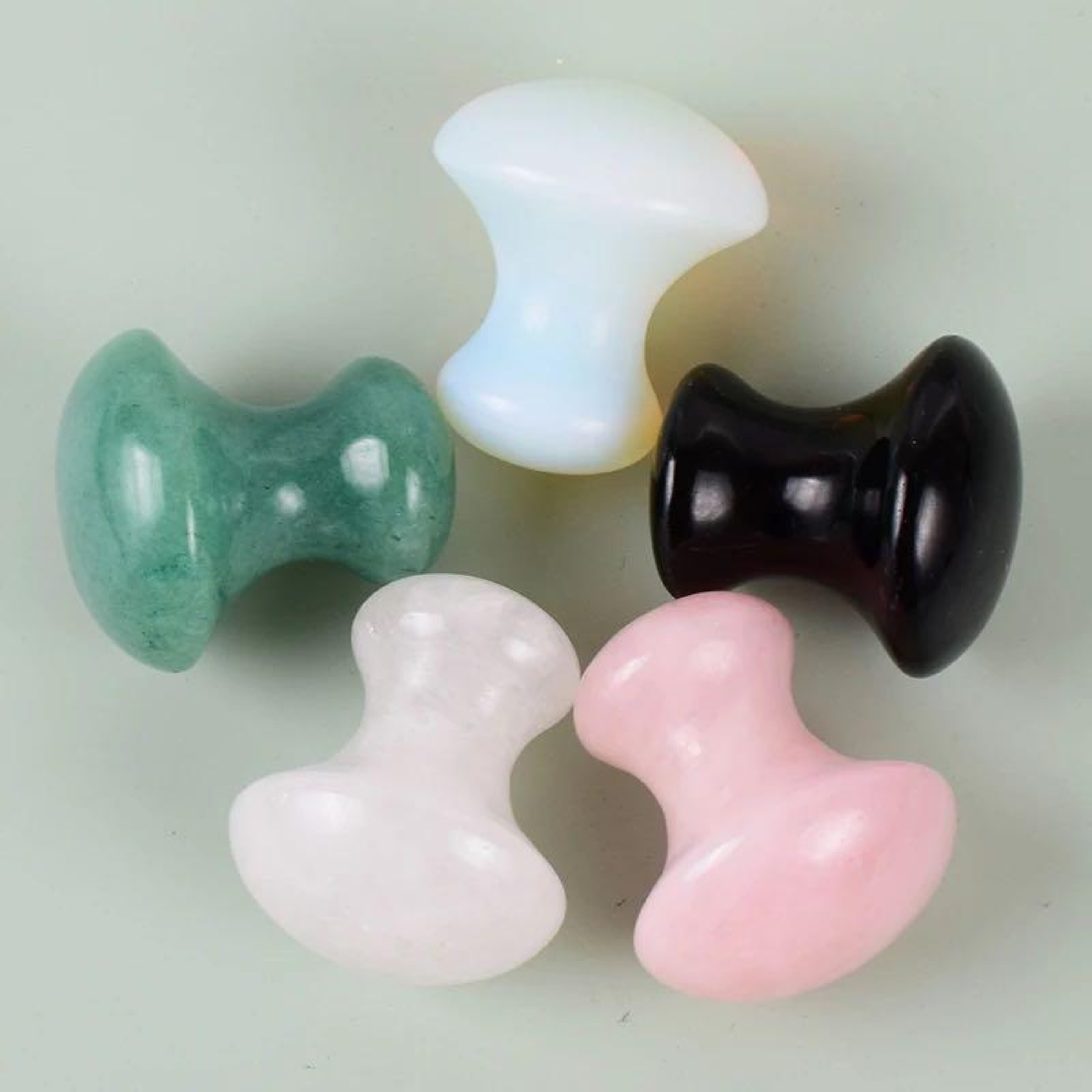 Natural Clear Quartz Gemstone Mushroom Shape Face Massager Gua Sha Grade: A+