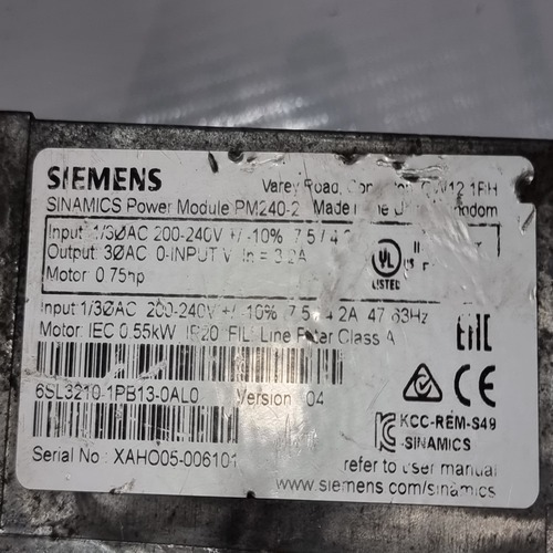 Electric Panel Siemens 6sl3210-1pb13-0al0 Power Module