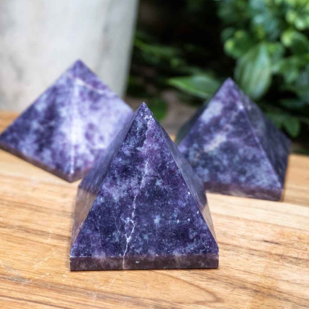 Natural Lepidolite Gemstone Crystal Pyramid - Grade: A+