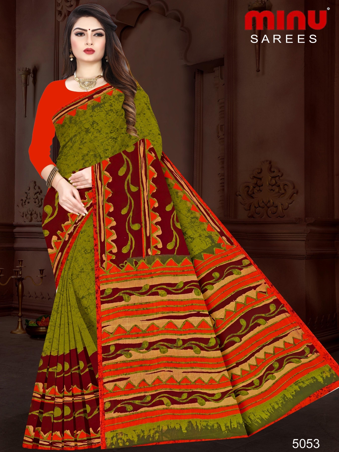 Mridula Batik Sarees - Cotton Printed Designer Saree Set Of 8 Pics | Casual Wear For Rainy, Summer, And Winter Seasons, Multi-color