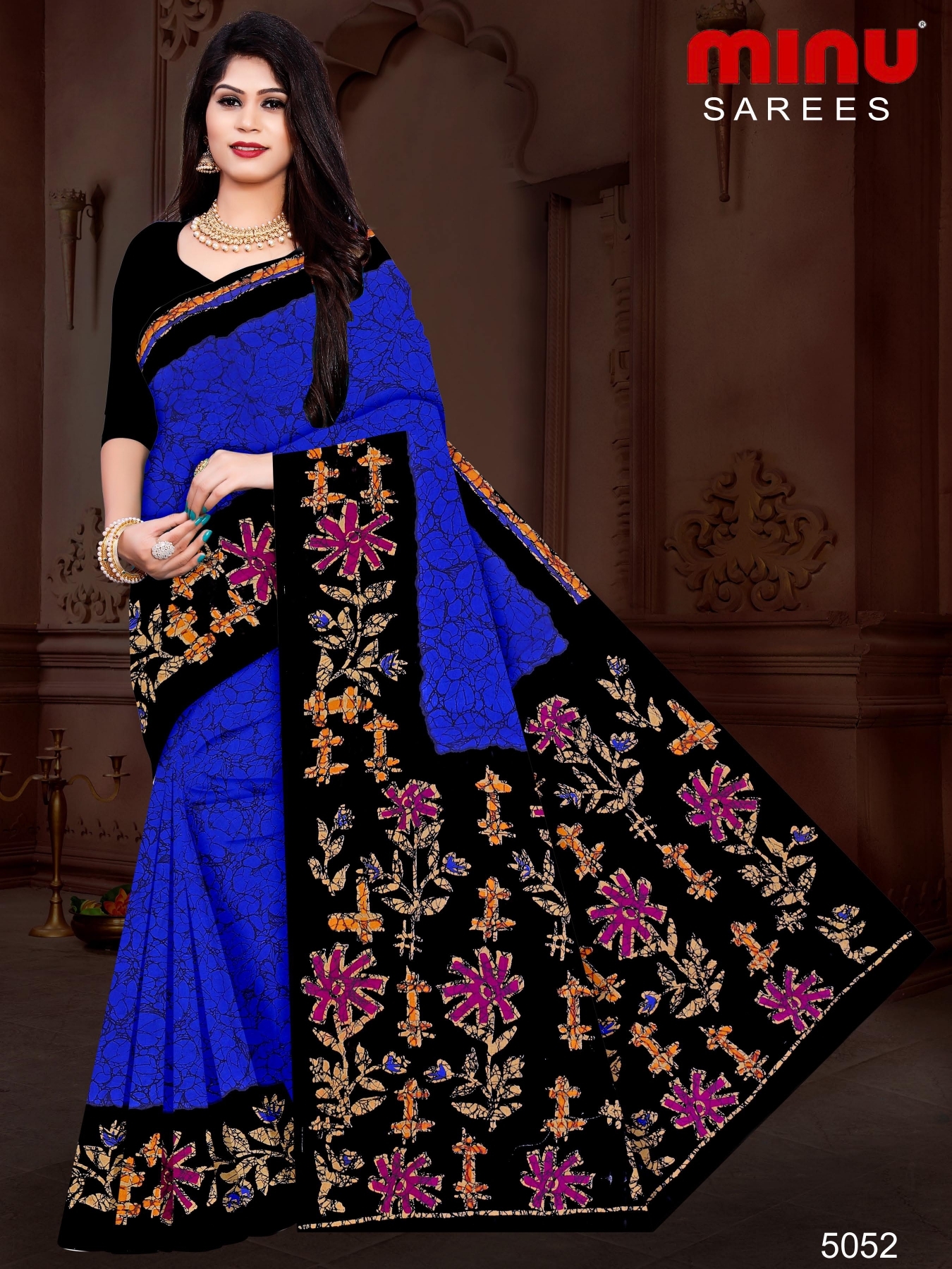 Mridula Batik Sarees - Cotton Printed Designer Saree Set Of 8 Pics | Casual Wear For Rainy, Summer, And Winter Seasons, Multi-color