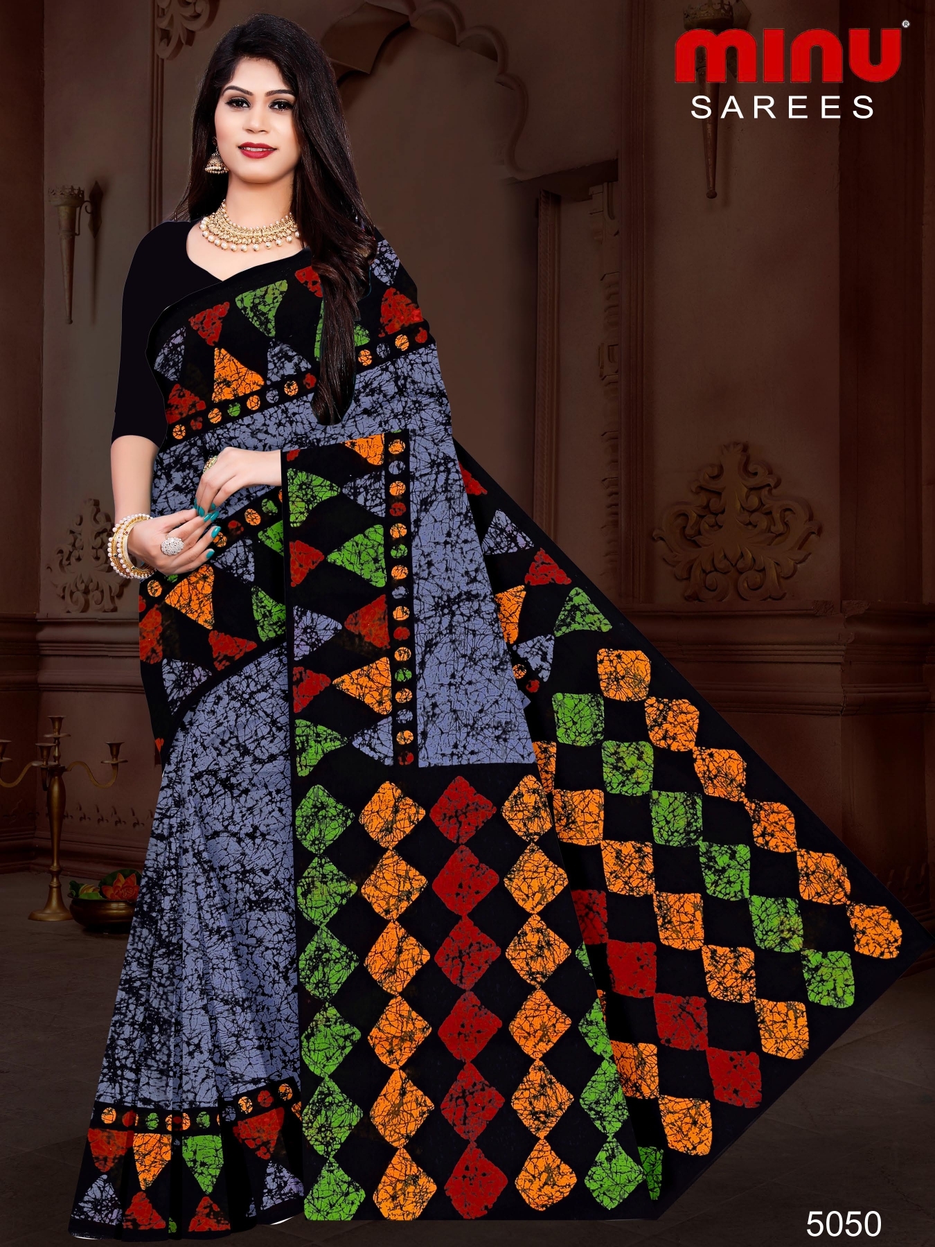 Mridula Batik Sarees - Cotton Printed Designer Saree Set Of 8 Pics | Casual Wear For Rainy, Summer, And Winter Seasons, Multi-color