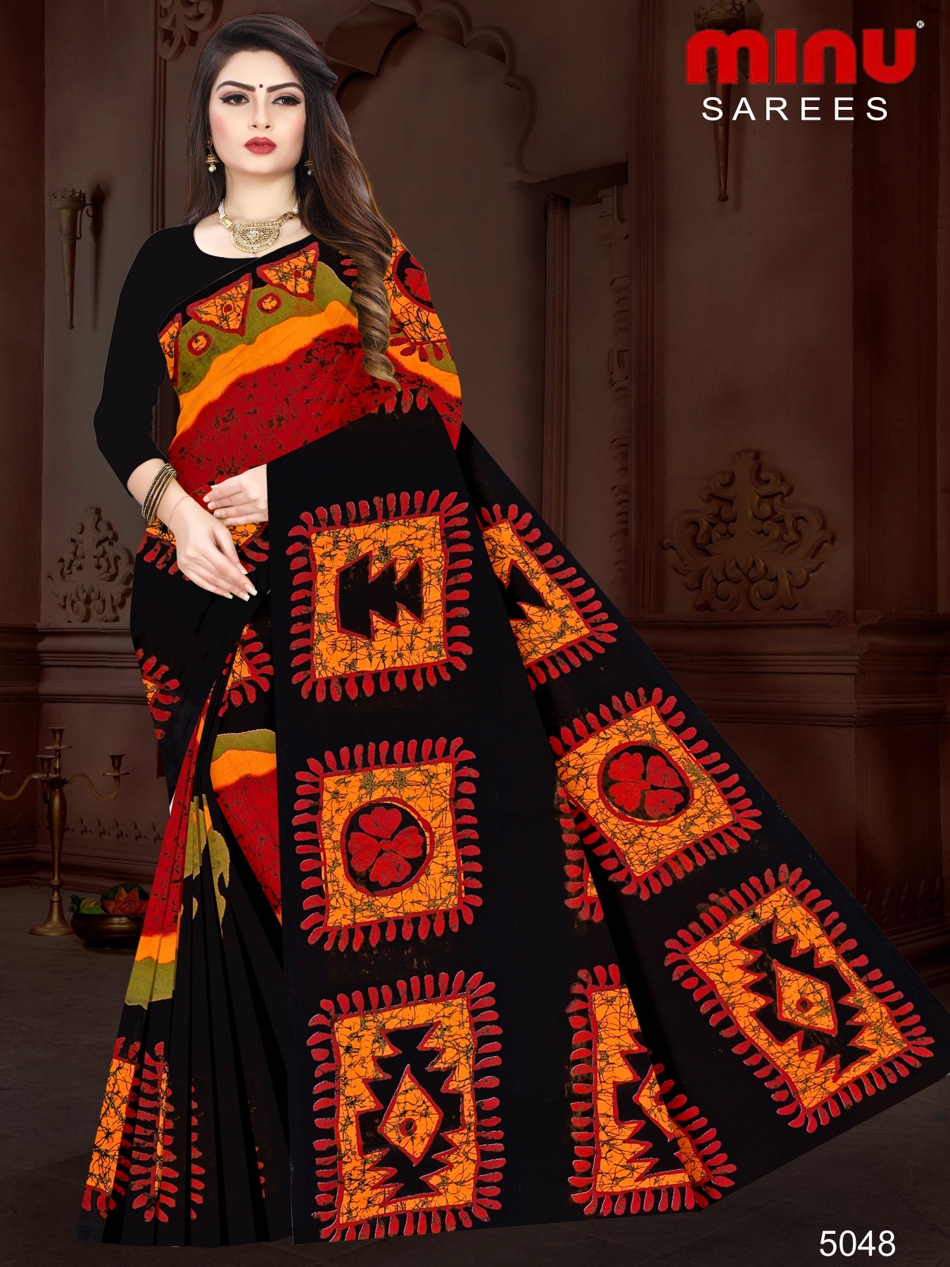 Mridula Batik Sarees - Cotton Printed Designer Saree Set Of 8 Pics | Casual Wear For Rainy, Summer, And Winter Seasons, Multi-color
