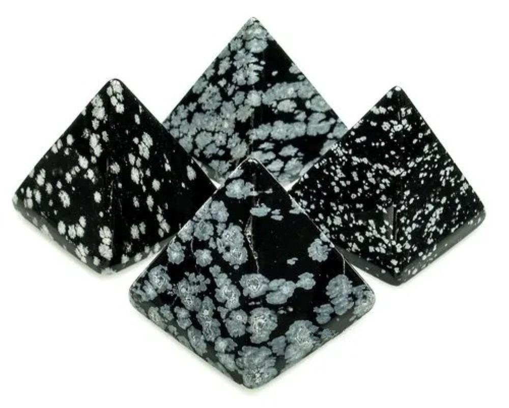 Natural Snow Flake Jasper Gemstone Crystal Pyramid - Grade: A+