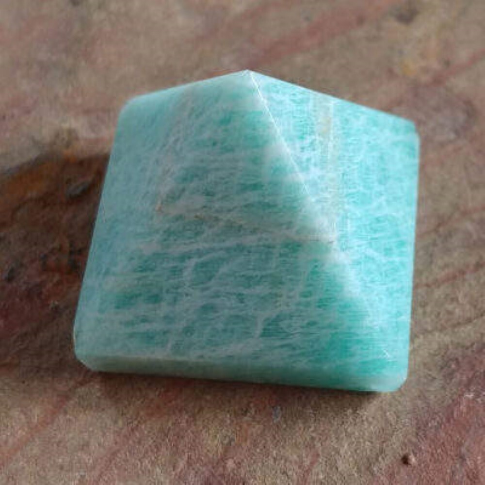Natural Amazonite Gemstone Crystal Pyramid - 2 Inch, A+ Grade Green Stone, 1 Kg Weight | High-quality Natural Gemstone Decor