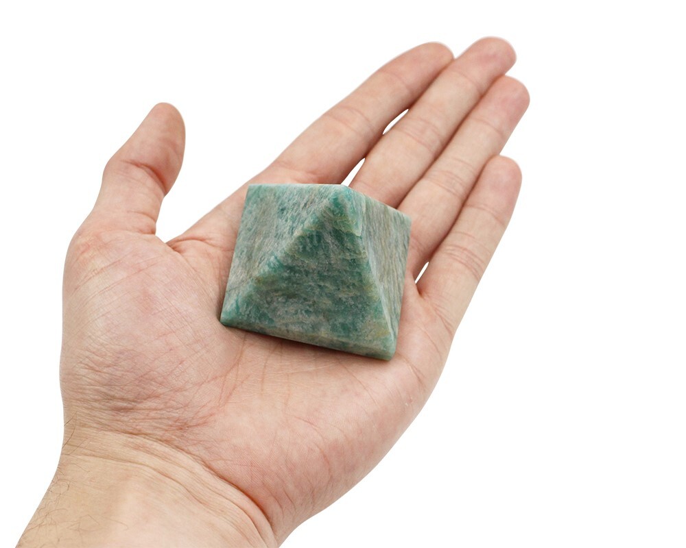 Natural Amazonite Gemstone Crystal Pyramid - 2 Inch, A+ Grade Green Stone, 1 Kg Weight | High-quality Natural Gemstone Decor