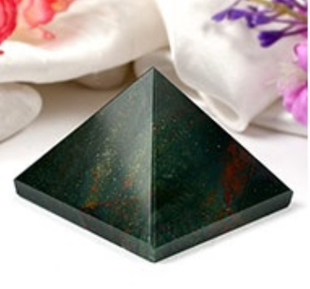 Natural Blood Stone Gemstone Crystal Pyramid - Grade: A+