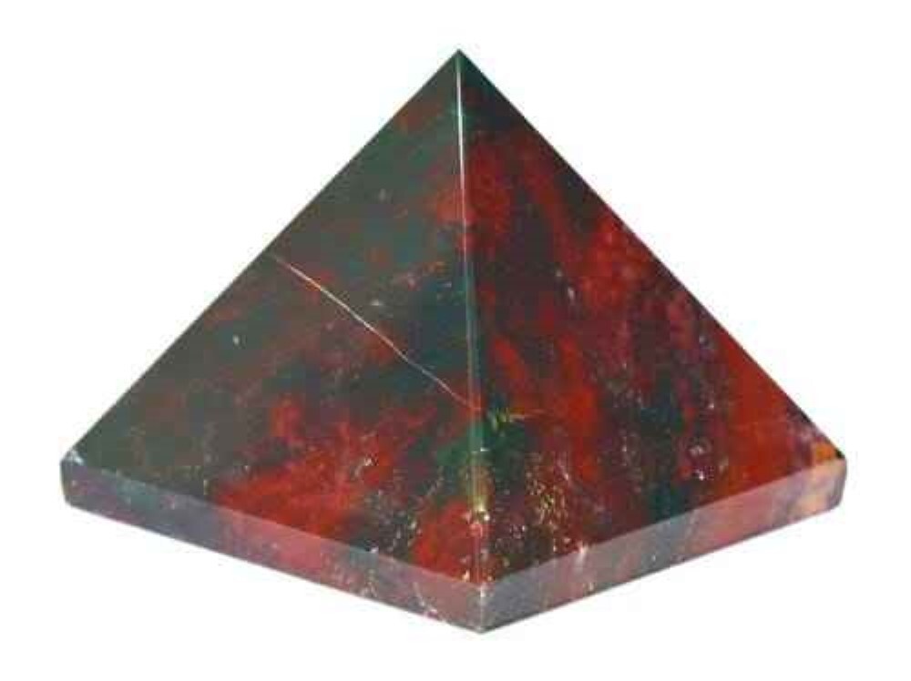 Natural Blood Stone Gemstone Crystal Pyramid - Grade: A+