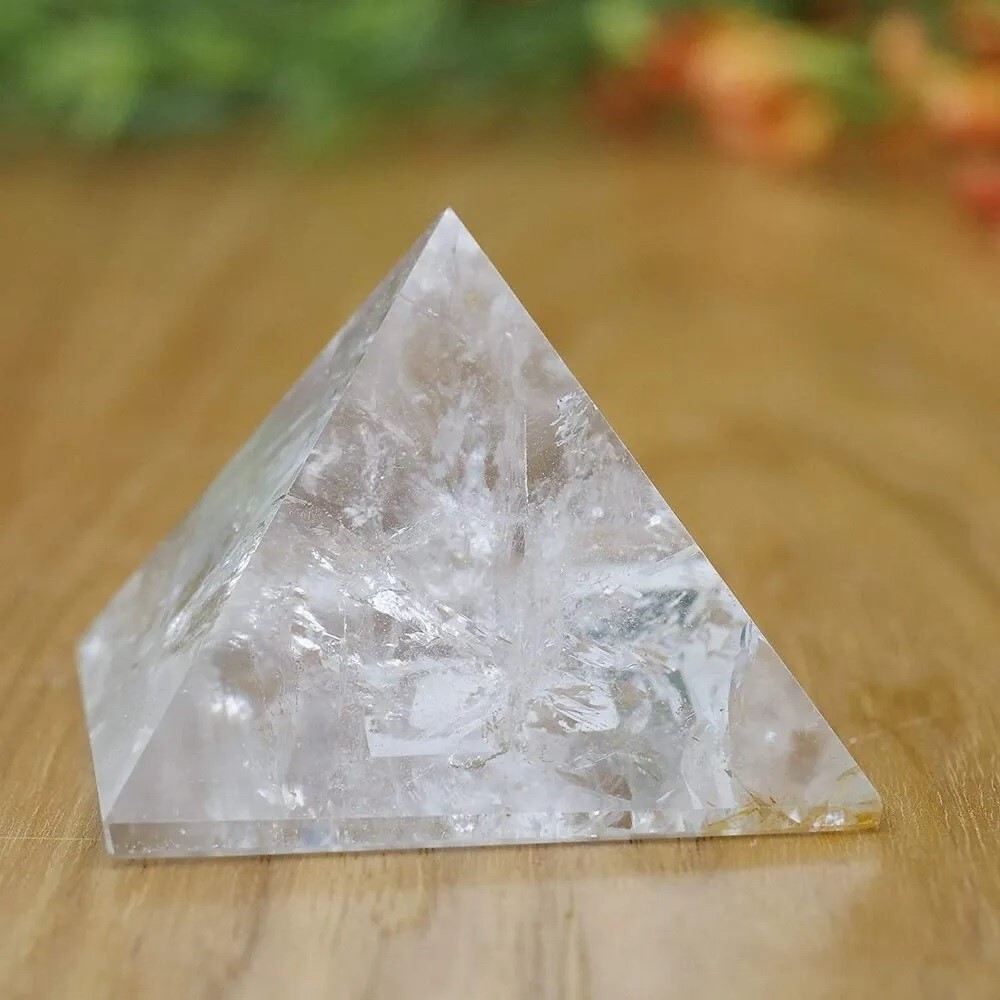 Natural Clear Quartz Gemstone Crystal Pyramid - Grade: A+