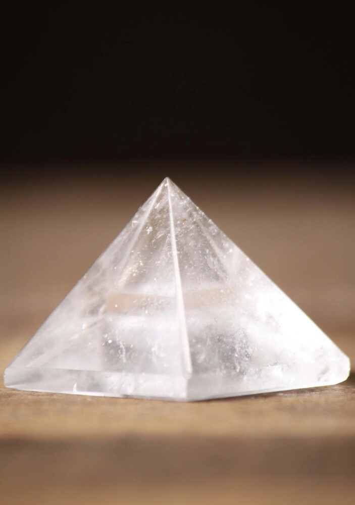 Natural Clear Quartz Gemstone Crystal Pyramid - Grade: A+
